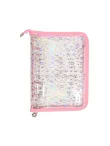 A5 Aufkleber Sammlungsorganizer Ordner Set mit großer Kapazität, Pu-Leder, klarer Aufkleber Aufbewahrungsalbum mit Reißverschluss, doppelseitig zum Sammeln für Journal, Sammelalbum, Planer