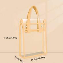 1pc Large Capacity Portable Transparent Waterproof Handheld File Folder With Built-In Organizer Expandable File Storage Pouch, PVC Self-Adhesive Document Bag For Office Supplies, Student Files, Suitable For Wedding, Anniversary, Graduation - Surface, Self-Sealed Closure, Back To School,School Supplies
