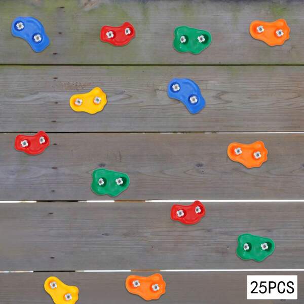 Klettergriffe, 25 Klettergriffe in verschiedenen Formen für Kinder, Klettergriffe für Felswände, Klettern hält Multi Größe für Kinder, Erwachsene Felswand hält Klettern Felswand Griffe für Innen- und Außenspielplatz Spiel Set