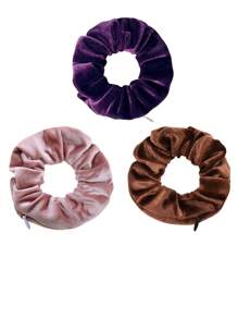 1-20Pcs Velvet Hair Ring With Hidden Pocket,Multi-Functional Hair Accessory Pouch,Portable Money Hider & Organizer,Back To School Must Haves,Beach Bag,Non-Waterproof Travel Essentials Travel School Back To School School Supplies Holiday Camping Holiday Essentials Vacation Accessories Mini Summer,Suitable For Women And Girls Velvet Headband,Hidden Pocket Headband,Suitable For Storing Small Items Such As Keys,Dollars,Lipstick,Etc