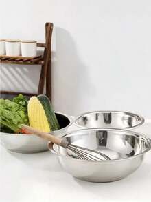 Stainless Steel Bowl Salad Bowl 21cm Capacity For 1L - 銀色 - 查看 3