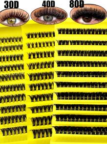 200 Stücke einzelne Büschelwimpern für DIY Wimpernverlängerung, 8-16mm gemischte natürliche dicke wiederverwendbare Wimpern, geeignet für Anfänger