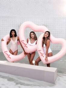 1 pezzo - Palloncini a forma di cuore personalizzati di grandi dimensioni, anelli galleggianti gonfiabili personalizzati per piscina di matrimonio, anelli da nuoto gonfiabili a forma di cuore rosa personalizzati, anelli da nuoto a forma di cuore con testo personalizzato, salvagente galleggiante per adulti e donne