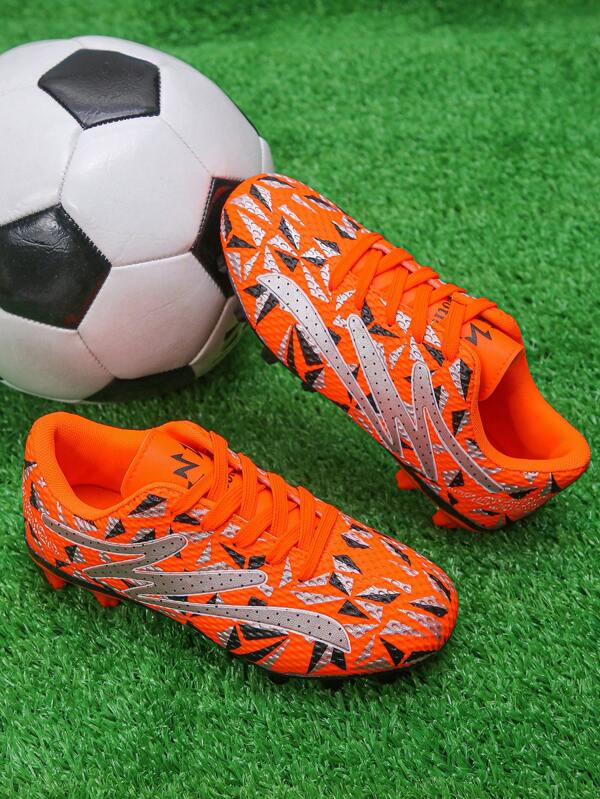 1 Par de Zapatos de Fútbol/Fútbol para Niños, Camuflaje, Tacos Largos, Antideslizante, Para Niños y Niñas