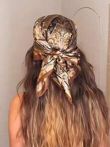 1 件新款波西米亚风格佩斯利印花头巾，女士头巾/围巾/披肩，防晒，适合日常生活和度假穿着，春夏季，学校用品，学院发饰秋季配饰秋冬女士头带发带