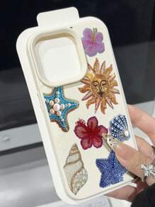 1 pieza Funda de teléfono suave, a prueba de caídas y antideslizante con diseño de sol y estrellas del universo, impermeable, compatible con Apple y otros teléfonos