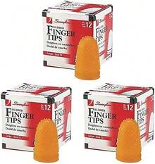 Rubber Finger Tips, Finger Cots,Large - Size 13, Amber, Finger Protector For Use With  Staples &  Staplers,Home Office Desktop Accessories,12 Count/Pack (54033) (Pack Of 3),6200318 - 紫色 - 查看 1