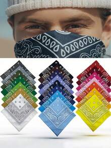 Unisex Bandana Gift Set - Face Mask, Headband, Scarf, Cycling Jersey Protective Cover, Hip Hop Street Dance Sports Square Scarf - A - View 3