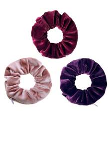 1-20Pcs Velvet Hair Ring With Hidden Pocket,Multi-Functional Hair Accessory Pouch,Portable Money Hider & Organizer,Back To School Must Haves,Beach Bag,Non-Waterproof Travel Essentials Travel School Back To School School Supplies Holiday Camping Holiday Essentials Vacation Accessories Mini Summer,Suitable For Women And Girls Velvet Headband,Hidden Pocket Headband,Suitable For Storing Small Items Such As Keys,Dollars,Lipstick,Etc