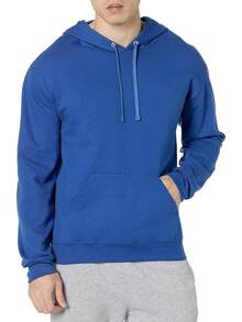Fruit of the Loom Sudaderas con Capucha de Forro Polar Eversoft (Hombre Regular y Grande) Sudadera con capuchaHombre - Jersey azul suave - Ver 9
