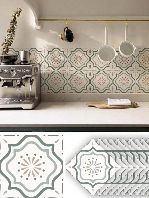 1 Set Of 10 High-Transparency Crystal Film Tile Stickers, Glossy Waterproof Tile Stickers, With Self-Adhesive, Easy To Install, Easy To Clean, Suitable For Home Decoration, Can Be Pasted On Tiles With Smooth Surfaces Such As Bathroom, Kitchen, And Stove Backsplash.