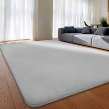 Sour Lemon Rugs Living Room - Grey Area Rugs For Bedroom Faux Rabbit Fur Large Rug,Anti Slip Rug Large Floor Carpet Short Pile Area Rug For Living Room, Bedroom, 160X230CM - Light Grey - View 2