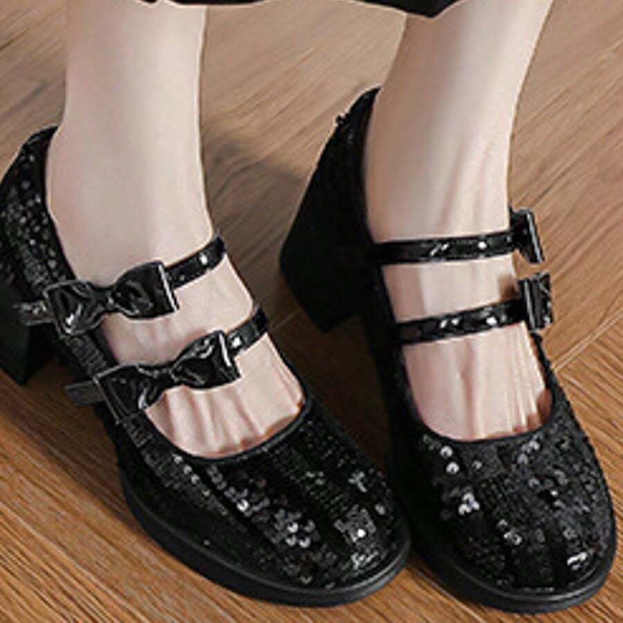 Women Pumps - 亮黑色 - 查看 1