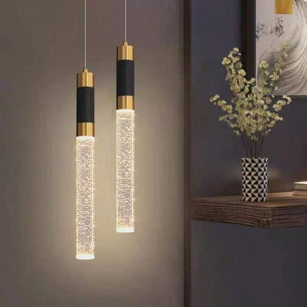 Lampada a sospensione LED moderna dimmerabile e regolabile, a 3 colori, con forma di bolla unica, adatta per isola di cucina, camera da letto, sala da pranzo, soggiorno, hotel, caffetteria, bar e decorazione commerciale (controllo con interruttore a parete, cambio colore con singolo tocco)