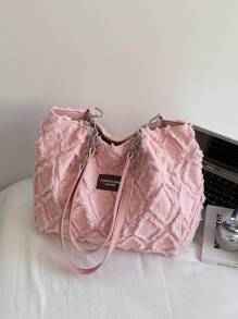 Bolsa listrada da moda - Bolsa de ombro feminina de grande capacidade - Bolsa tote com zíper para uso diário - Bolsa tote minimalista com corrente para adolescentes, mulheres, estudantes universitárias, novatas e trabalhadoras de colarinho branco. Perfeita para escritório, trabalho, negócios, deslocamento. A melhor bolsa de trabalho para mulheres, bolsa de estudante de volta às aulas.