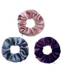 1-20Pcs Velvet Hair Ring With Hidden Pocket,Multi-Functional Hair Accessory Pouch,Portable Money Hider & Organizer,Back To School Must Haves,Beach Bag,Non-Waterproof Travel Essentials Travel School Back To School School Supplies Holiday Camping Holiday Essentials Vacation Accessories Mini Summer,Suitable For Women And Girls Velvet Headband,Hidden Pocket Headband,Suitable For Storing Small Items Such As Keys,Dollars,Lipstick,Etc