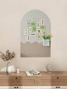 1pc Large Size Frameless Decorative Memo Board, Arched Felt Pinboard Wall Hanging Background Board, Removable For Home Office Use As Bulletin Board, Memo Board, Photo Display, Party Decoration, Suitable For Bedroom, Study, Living Room, Office, Classroom, Dorm - Multicolor - View 6