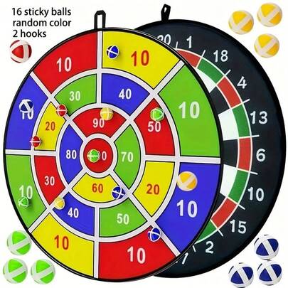 26 英寸（约 66 厘米）大型儿童飞镖盘套装，含 8 个球、粘球、男孩玩具、室内/户外趣味派对游戏，适合 3 4 5 6 7 8 9 10 11 12 岁男孩和女孩