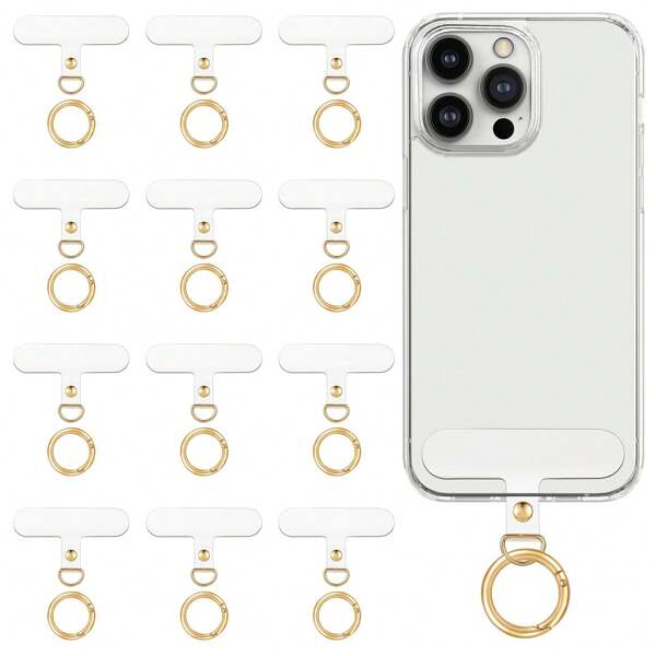 Juego de 2/6 parches con anillo de metal de colores dorado y plateado para cordón de teléfono, conector universal para cordón de teléfono móvil, accesorio multiuso adecuado para la mayoría de las fundas de teléfono