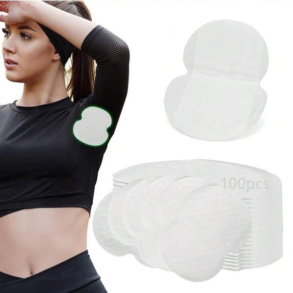 100 Parches para el sudor de las axilas, efectivos, transpirables, invisibles y absorbentes. Ligeros y con absorción de sudor, cómodos y sin olor, fáciles de usar. Adecuados para el verano caluroso, deportes al aire libre, reuniones, citas. Parches para el sudor de las axilas desechables, unisex, cómodos y sin olor.