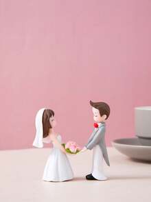 2 bức tượng trang trí hình bó hoa, đồ trang trí vườn thu nhỏ DIY trang trí bánh cưới - Nhiều màu - Xem 3