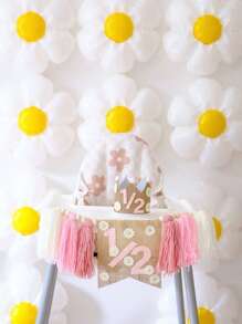 Set de 22 globos blancos con margaritas, globos de aluminio con forma de girasol, adecuado para fiestas con temática de jardín, fiestas de cumpleaños, decoración de aula, lindas decoraciones con globos de margaritas