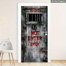 2 件恐怖骷髅马桶和墙贴 - 撕下并粘贴带有骷髅的门贴花，怪异浴室墙壁艺术，适用于万圣节、家居装饰、客厅、卧室、办公室、宿舍、万圣节装饰、房间装饰、墙壁装饰、秋季装饰