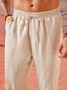 Men's Baggy Pants Loose Casual Streetwear Balloon Bag Trousers Tailored Linen Everyday Adjustable Drawstring