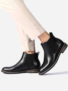 Men's Suede Leather Chelsea Ankle Boots - Black - View 10