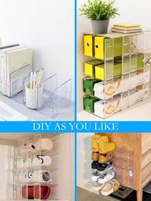 1/2/4pcs Baby Shoe Rack, High Capacity Cabinet-Style Shoe Rack, Space-Saving Partition Desktop Transparent Multi-Function Rack, Suitable For Baby Room, Newborn Room, Girl's Room Decor, Bedroom, Living Room, Entrance, Storage (This Product Is More Suitable For Displaying Shoes For 1-3 Year Old Babies.) - Storage - View 8