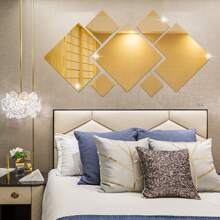 7 Pcs Acrylic Mirror Wall Stickers With Adhesive Art Decal Satin Paper Bedroom Home DIY Decor Removable Stickers