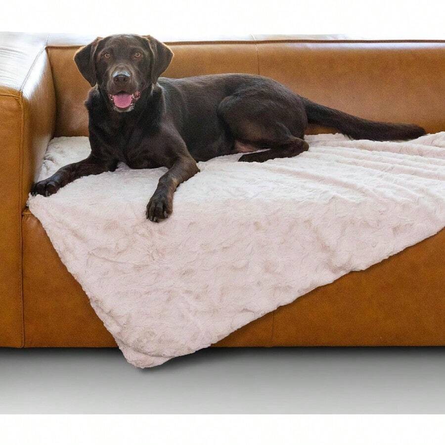 Best Friends By Sheri Calming Lux Dog Blanket Ultra Soft Faux Fur Pet Throw AnxietyRelief Lightweight Warm Bed Cover For Dogs And Cats Machine Washable Oyster Cream 40 X 50 - Oyster - 查看 1