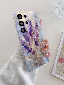 1pc Lavender Marble High Transparency Android Phone Case, Anti-Drop Anti-Scratch Anti-Fingerprint Transparent TPU Soft Shell With Precise Camera Cutout, Compatible With Samsung, Nothing, Pixel, INFINIX, Redmi Waterproof Shockproof - Clear - View 5