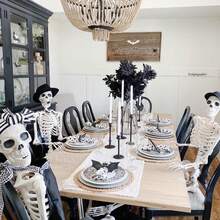 1 件/4 件/10 件可调节关节万圣节骷髅南瓜头骨架，逼真的人骨装饰，适用于万圣节派对装饰、恶作剧和场景布置