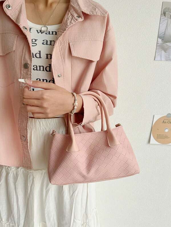 Niche Design Woven Bucket Handbag, Fashion Summer 2025 New Versatile Crossbody Bag For Women