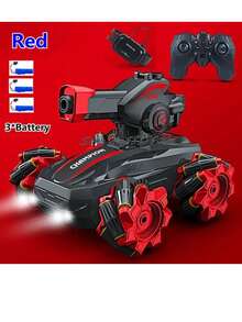 Carro De Control Remoto De Tanque Regalos Para Niños Tanque radiocontrolado Tccicadas con efectos especiales - Rojo - Ver 2