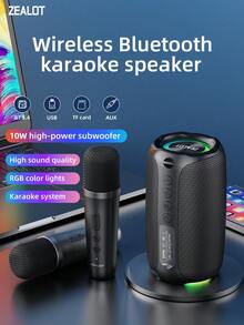 ZEALOT M2 10W 卡拉OK无线音箱,蓝牙音箱,1800mAh 长效电池,长达8小时播放时间,RGB灯光,兼容智能手机/平板电脑/电视。支持SD卡/USB/AUX输入,具备配对功能,适用于汽车、户外、露营、派对等场合。 - 均碼 - 查看 3