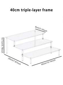 1 pieza Estante de exhibición acrílico de 3 niveles, soporte de exhibición, estantería de almacenamiento para juguetes, coleccionables, figuras de caja ciega. Patrón aleatorio de decoración