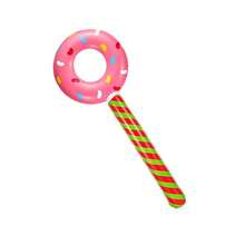1pc Inflatable Donut, Pool Float Lollipop Decoration, Suitable For Themed Parties, Bachelor Parties, Outdoor Activities - PVC Material, Applicable For All Seasons