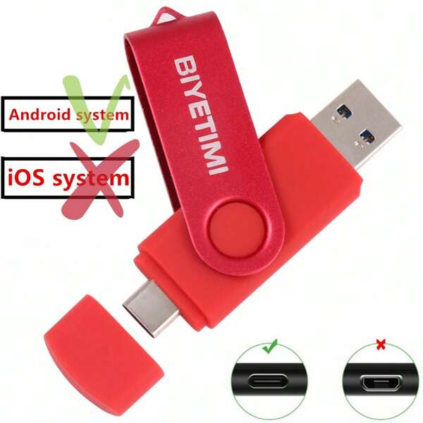Biyetimi typ C interfejs Usb 2.0 OTG Flash Drive 64GB 32gb inteligentny tablet z funkcją telefonu PC 128GB pendrive'y pamięć USB o prawdziwej pojemności