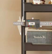 Carrito de cocina con ruedas de tres niveles o carrito utilitario, carrito de almacenamiento multifuncional para sala de estar y cocina, organizador de almacenamiento móvil con ruedas - Negro - Ver 5