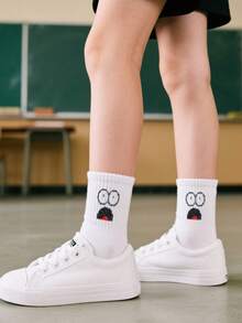 10 Pairs Kids' Funny Crew Socks - Black & White, Cute Design For Boys & Girls - Ideal For School, Sports, Travel & Daily Wear - Infant To Toddler Sizes - Multicolor - View 2