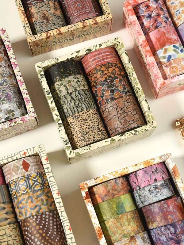 8 Rollen/Box, Washi-Papierband-Set mit Naturmuster, exquisites Blumen- und Pflanzenmustermuster. Einfach abzureißendes dekoratives Papierband ohne Rückstände, geeignet für DIY-Handbücher, Tagebücher und Fotoalben, Sammelalbum-Dekoration – einzigartige Partydekoration – Geschenke für Freunde, Geschenke zum Schulanfang