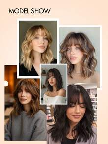 Human Hair Extensions, Upgraded Base, Seamless 360° Coverage, 3D Flowing Bangs Clip-In Hairpiece, Suitable For Women With Thinning Hair - S613 - View 11