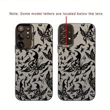 Funda para teléfono, diseño de graffiti de mariposa negra, compatible con S25, S24, S23, S22, S21, S20 FE Ultra Plus 4G y 5G, con cubierta trasera mate que proporciona protección caídas. - Colores mixtos - Ver 5