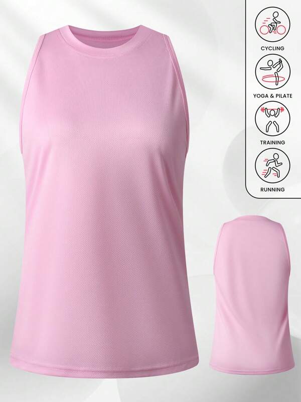 Top da fitness con spalline, senza maniche, a tinta unita, per sport all'aperto come tennis, corsa, yoga, abbigliamento sportivo per donne