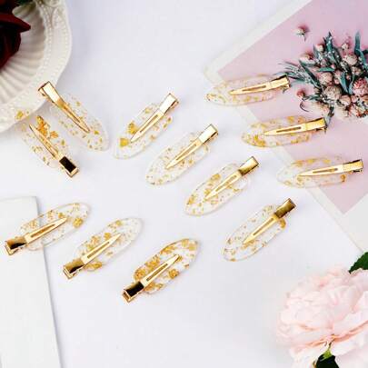 4/8pcs Gold Tone Glitter Hair Clips Hairpins Bridal Hair Accessories Bridesmaid Headpieces