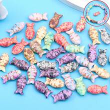 Cuentas en forma de pez de turquesa artificial de colores, cuentas con forma de animales marinos, surtido de cuentas sueltas, productos de vacaciones de playa de Hawái, accesorios de moda para mujeres, utilizados para hacer pulseras, collares, aretes, tobillos, llaveros, cadenas de mochila, cadenas de teléfono, para bodas, festivales de música, fiestas, vacaciones, regalos de cumpleaños, accesorios de decoración de joyas