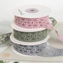2yards Embroidered Lace Fabric Trim, 2.7cm Wide, DIY Sewing Decorative Accessory - Multicolor - View 2