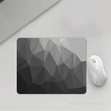 1pc 20*24cm/30*60cm/40*70cm Black & Gray Geometric Minimalist Mouse Pad, Non-Slip Gaming/Work Mouse Mat, Desk Protector Suitable For Students, Leisure Gaming, Office Work, Desktop Accessories,For School Supplies,Back To School Gaming Mouse Pad - Dark Grey - View 7